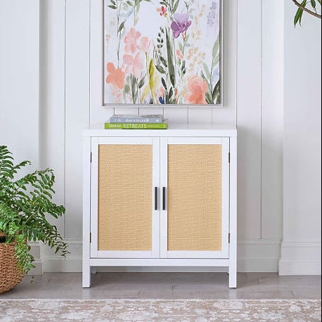 2 -Door White Accent Cabinet 30 In