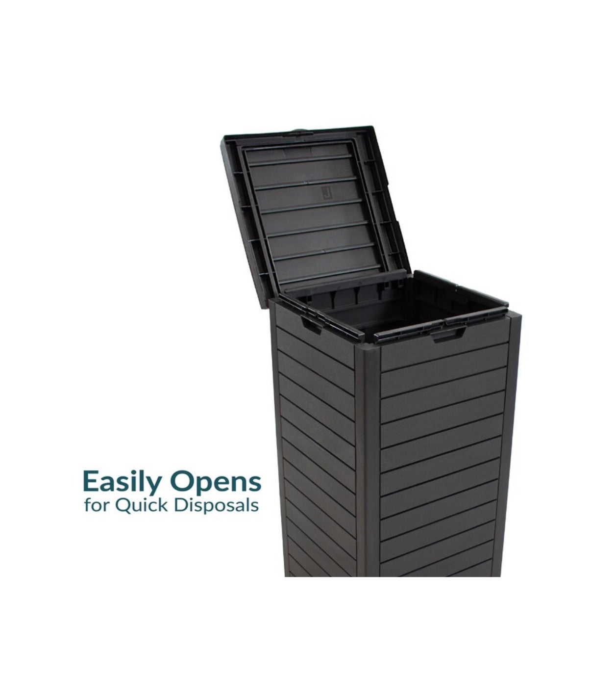 Sunnydaze 39 Gallon Patio Trash Can with Lid Outdoor Garbage Can with Built-in Drip Tray (New in Box) (Assembly Required)