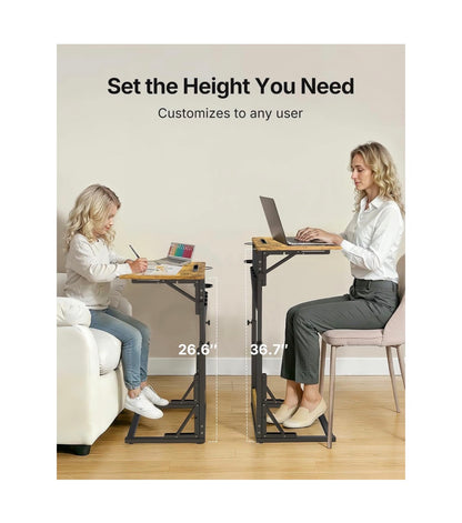 Adjustable TV Tray Table with Cup Holder, Storage Bag & Table Slot Easy Assembly TV Dinner Tray Table, 21.6 Inch Foldable Table Tray, TV Trays for Eating on Couch, Bed & Chair (New in Box)