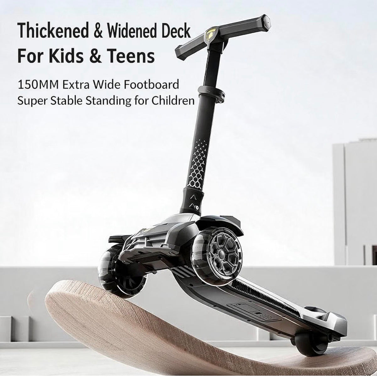 Kids Scooter, Easy Folding Scooter for Kids Ages 5+, Teens 5-18 Years Old Big Kids Scooter, Thick Aluminum Alloy Pole and Handlebar, Widened Thick Wheels, Height Adjustable (Gray) (New in Box: Box Has some Damage, but Scooter is in Good Shape)