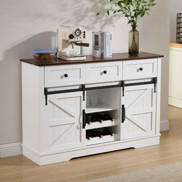 54"L Sideboard with Wine Rack and Storage Buffet Cabinet