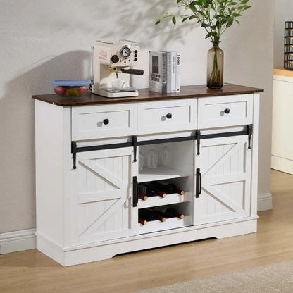 54"L Sideboard with Wine Rack and Storage Buffet Cabinet