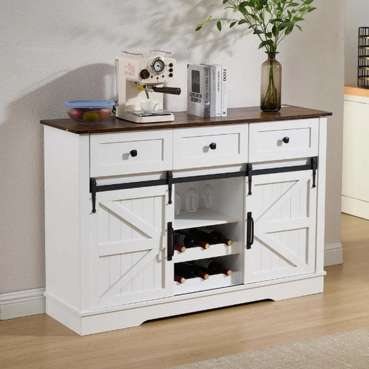 54"L Sideboard with Wine Rack and Storage Buffet Cabinet