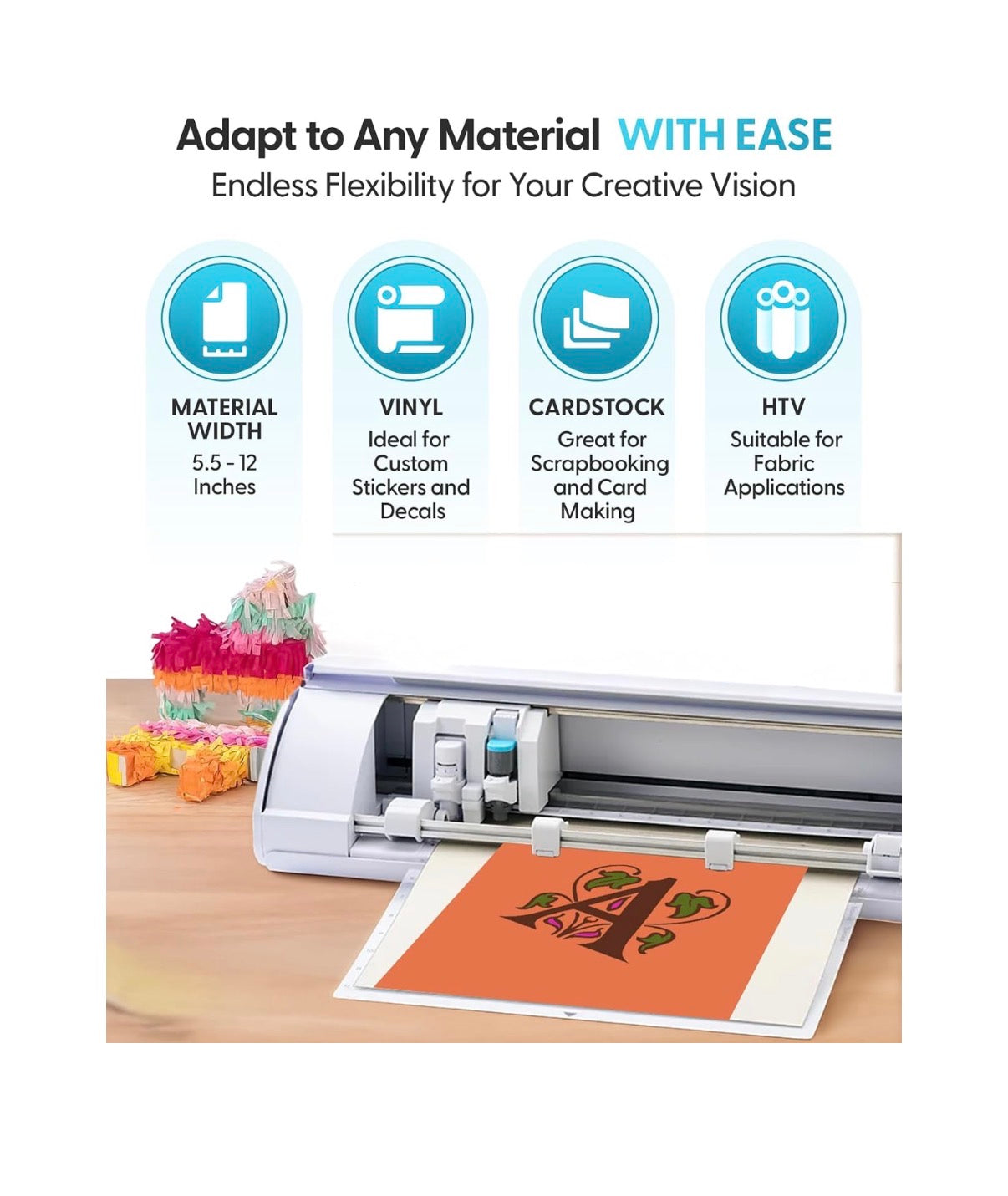 Silhouette America Cameo 5 Alpha Smart Cutting Machine, Classic White (Deluxe Bundle) Includes Business Edition Software, 36 Vinyl Sheets, PixScan Mat, Tool Kit & 25 Free Designs (New in Box)