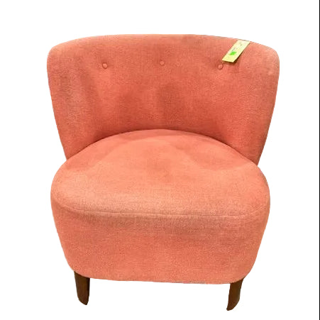Contemporary Pink Tweed Lounge Chair