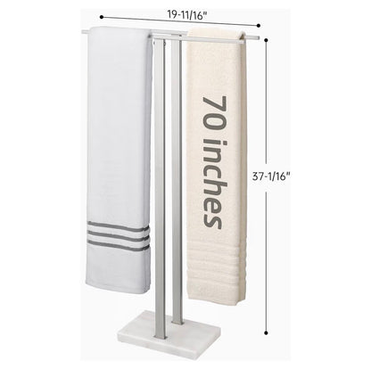 KES Standing Towl Rack Taller Version 37 Inch Height Bathroom Towel Rack Stand with Marble Base, Free Standing Towel Holder Stand (Stainless Steel Brushed Finish) (New in Box)