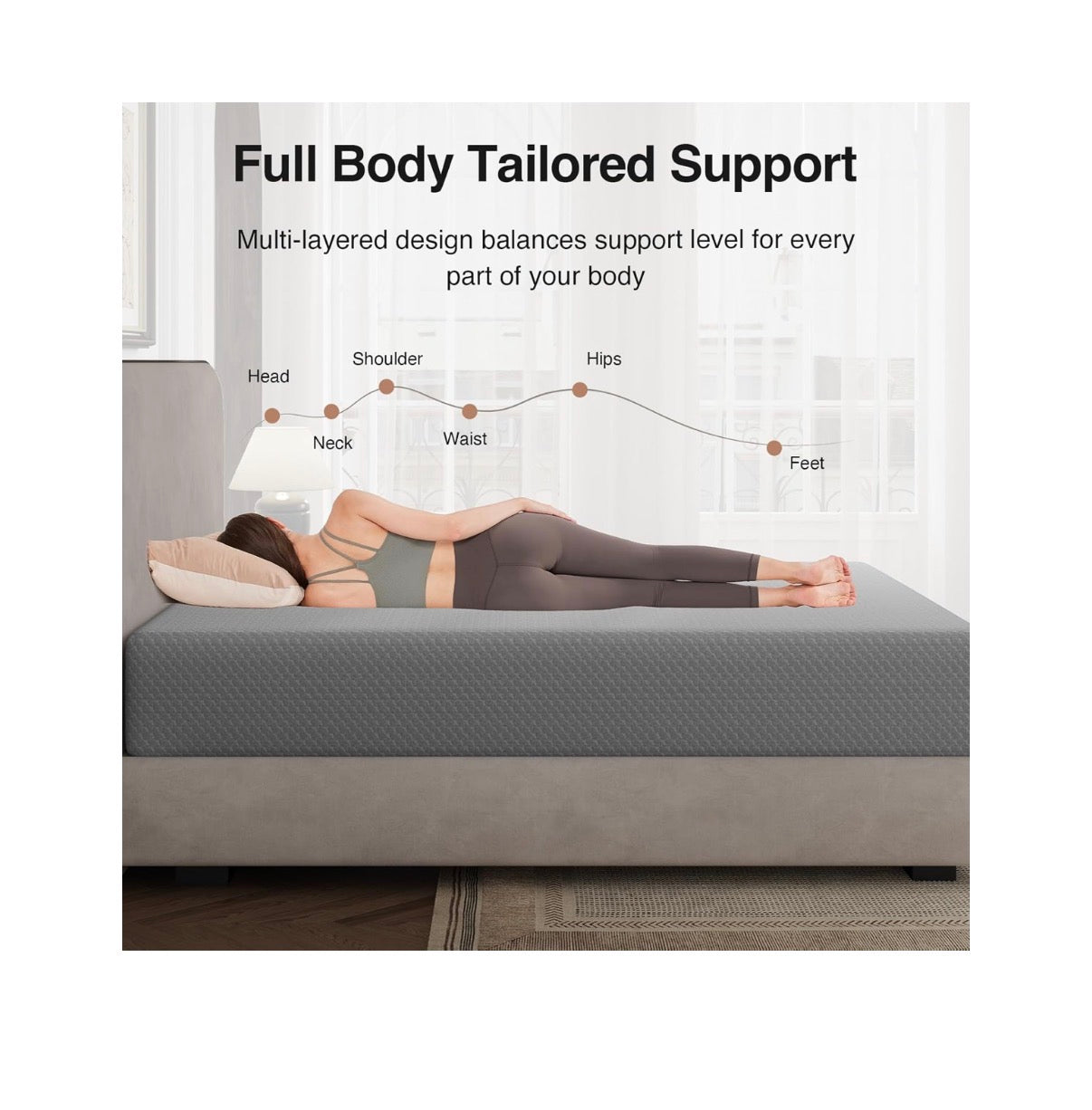 Novilla Full Size Mattress in a Box 10 Inch Cool Gel Memory Foam Mattress Cool Night Sleep & Pressure Relief, Mattresses with Thermally Balanced Foam Core for Enhanced Support & Breathability (Gray) (New in Box)