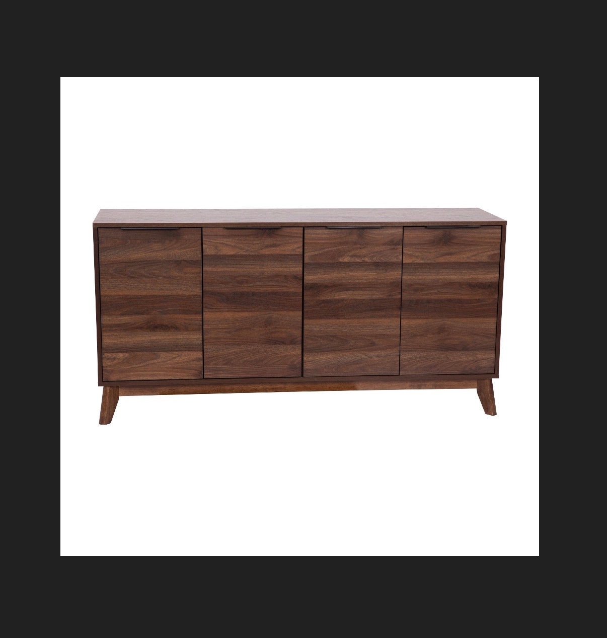 Flash Furniture 60 Inch Buffet Cabinet with 4 Soft Close Doors and Adjustable Shelves (Dark Walnut) (New in Box)