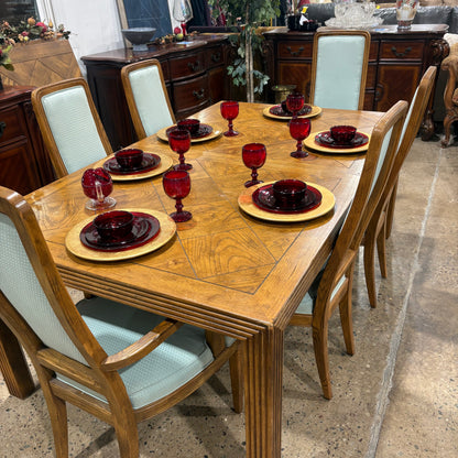 Wood Dining Set w/ 6 Chairs