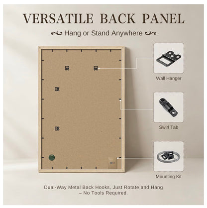 24 X 36 Inch Poster Frame 3 Pack, Natural oak Wood Wide Border for Pictures Light Woodgrain, Wall Hanging, HD Plexiglass, Vertical & Horizontal Wall Display Artwork, Office, Gallery Wall & Hallways (New in Box)