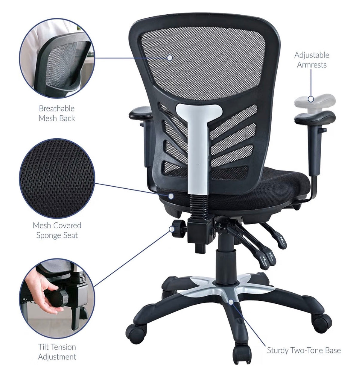 Modway Articulate Ergonomic Mesh Office Chair (Needs to be Assembled) (Black) (New in Box)