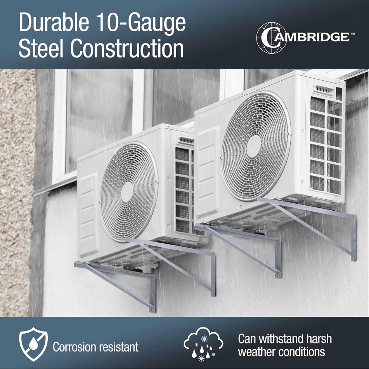 Cambridge 36 inch Steel Wall Mounted Brackets For Mini Split Type A/c 600 lbs. capacity