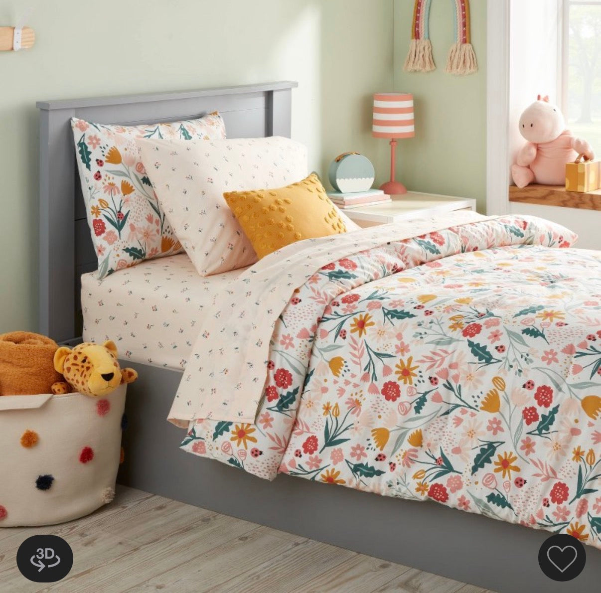 PILLOWFORT In the Garden Kids' Bedding Set with Sheets (Twin)