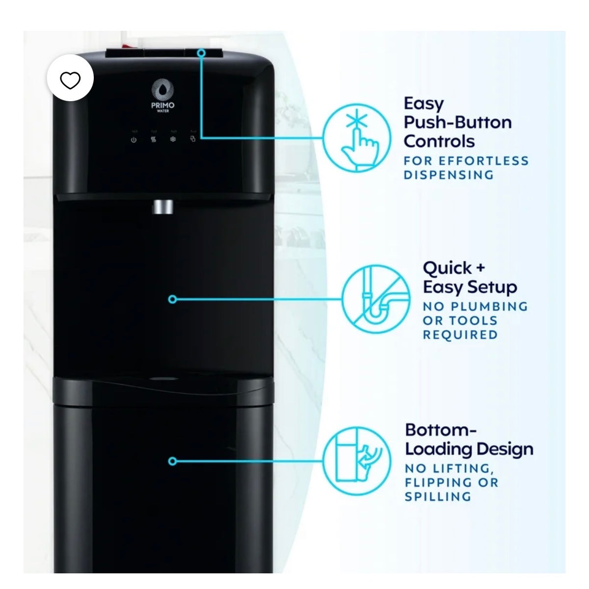 Primo Water Bottom Loading Classic 2 Temp Water Dispenser (Black) (New in Box)
