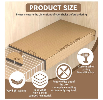 5 Pack 38 Inch X 16 Inch Wire Shelf Cover for Pantry, Closet, Kitchen Waterproof PVC Wood Look Wire Rack Covers for Shelves, Multiple No Tool Installation (New in Box)