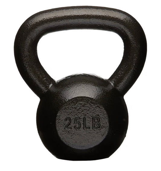 Amazon Basics Cast Iron Kettlebell for Strength Training, Textured Wide Handle (Black) (New)