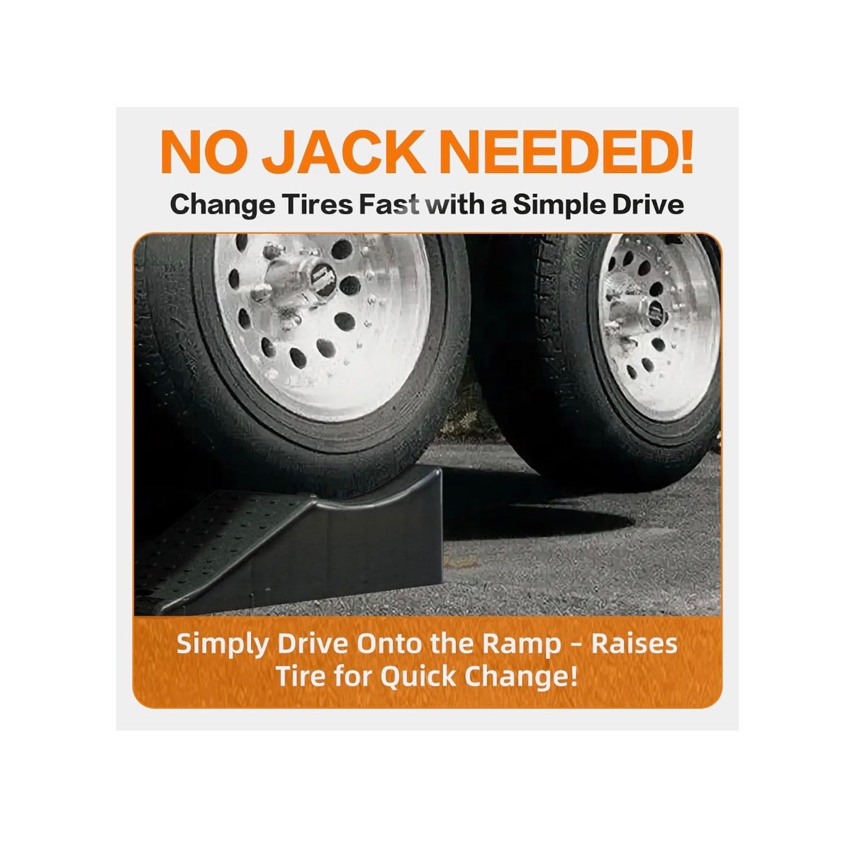 2 Pack Tandem Wheel Ramp, Concave Portable Ramp, Heavy Duty Tire Changing Aid on Tandem Dual Axle Trailer, 5.5 Inch Tire Lift Trailer Wheel Jack RV Flat Tire Ramp (2) (New in Box)
