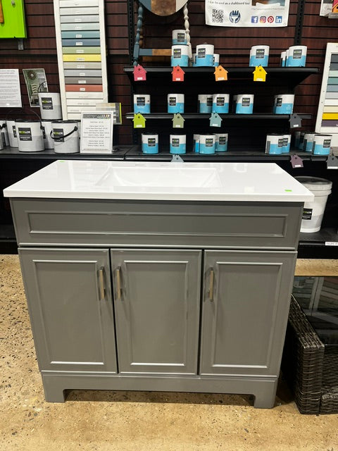 Dark Gray Single Sink Bathroom Vanity
