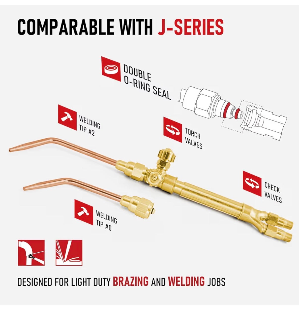 Oxy Fuel Welding and Cutting Torch Kit Light Duty HVAC Brazing Set with Check Valves & Tote *Cylinders not included* (New in Box)