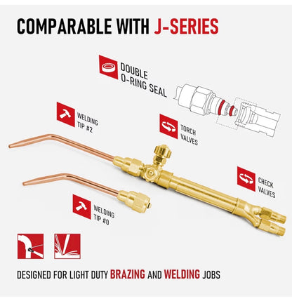 Oxy Fuel Welding and Cutting Torch Kit Light Duty HVAC Brazing Set with Check Valves & Tote *Cylinders not included* (New in Box)