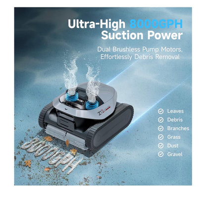 DREAME Z1 Pro Cordless Robotic Pool Cleaner, LiFi & APP Control, 8000 GPH Suction, Wall & Waterline Cleaning, up to 180+ Minutes, Auto-Retrieval, Automatic Pool Vacuum for Above & In-Ground Pools