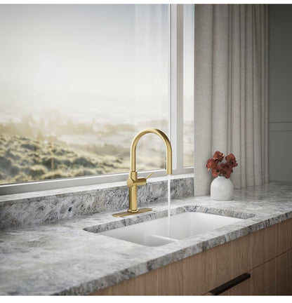 Kohler Crue Pull Down Kitchen Faucet, Pull Down Sprayer (Vibrant Brushed Modern Brass) (New in Box)