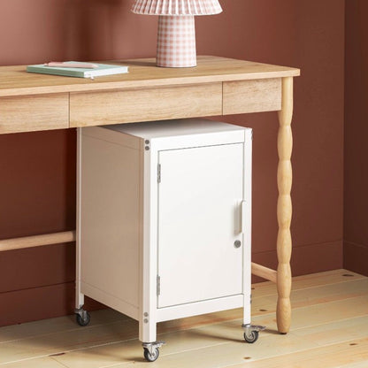 Metal Rolling Locker Storage Cabinet with Lock (Chalk White) (New in Box; Assembly Required)
