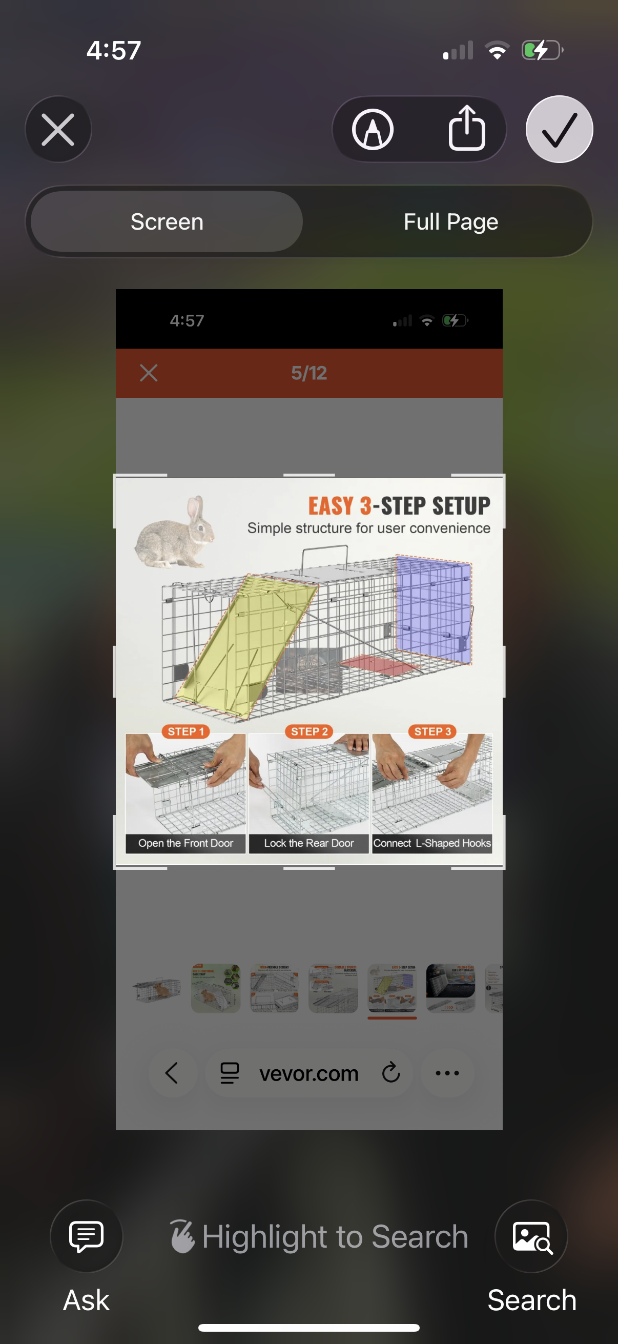 VEVOR Live Animal Cage Trap, 24" x 8" x 8" Humane Cat Trap Galvanized Iron, Folding Animal Trap with Handle for Rabbits, Stray Cats, Squirrels, Raccoons, Groundhogs and Opossums- new in box