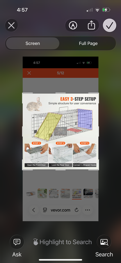 VEVOR Live Animal Cage Trap, 24" x 8" x 8" Humane Cat Trap Galvanized Iron, Folding Animal Trap with Handle for Rabbits, Stray Cats, Squirrels, Raccoons, Groundhogs and Opossums- new in box