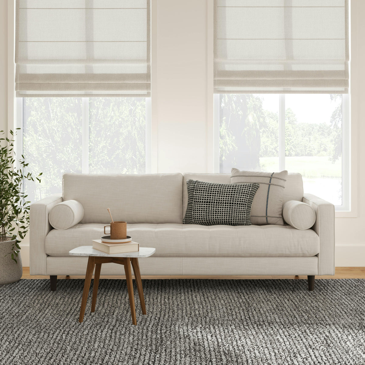 Sven 88" Tufted Sofa - Ratine Buff