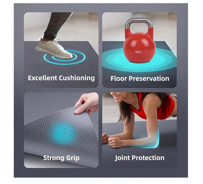 GymCope Large Exercise Mat for Home Workouts, 6 Ft. X 4 Ft.  Extra Thick Workout Mat, High Density Gym Mat for Cardio, Jump Rope, MMA, Weights Shoe Friendly Dark Gray (New in Box)
