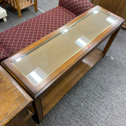 Sofa Table with Glass and Caning Top