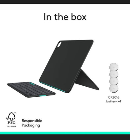 Logitech Flip Folio, Keyboard Case for iPad Pro 13 Inch (M4 & M5) & iPad Air 13 Inch (M2 & M3) (2024,2025) (New in Box)