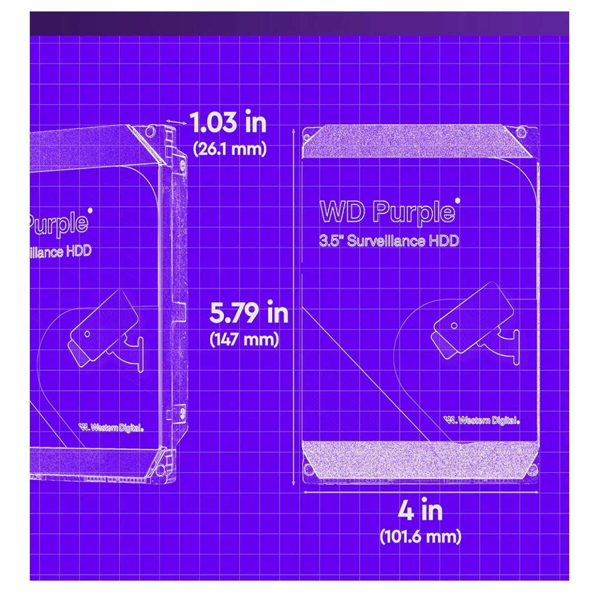 Western Digital 4 TB WD Purple Surveillance Internal Hard Drive HDD SATA 6Gb/s 256 MB Cache, 3.5 Inch (New in Package)