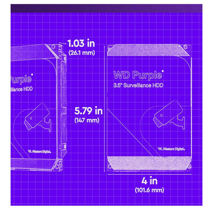 Western Digital 4 TB WD Purple Surveillance Internal Hard Drive HDD SATA 6Gb/s 256 MB Cache, 3.5 Inch (New in Package)