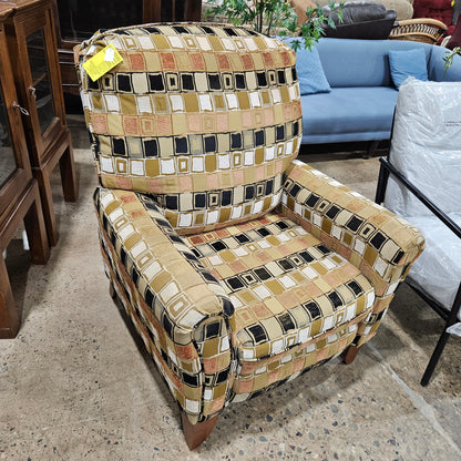 Patterned Upholstered Recliner Armchair