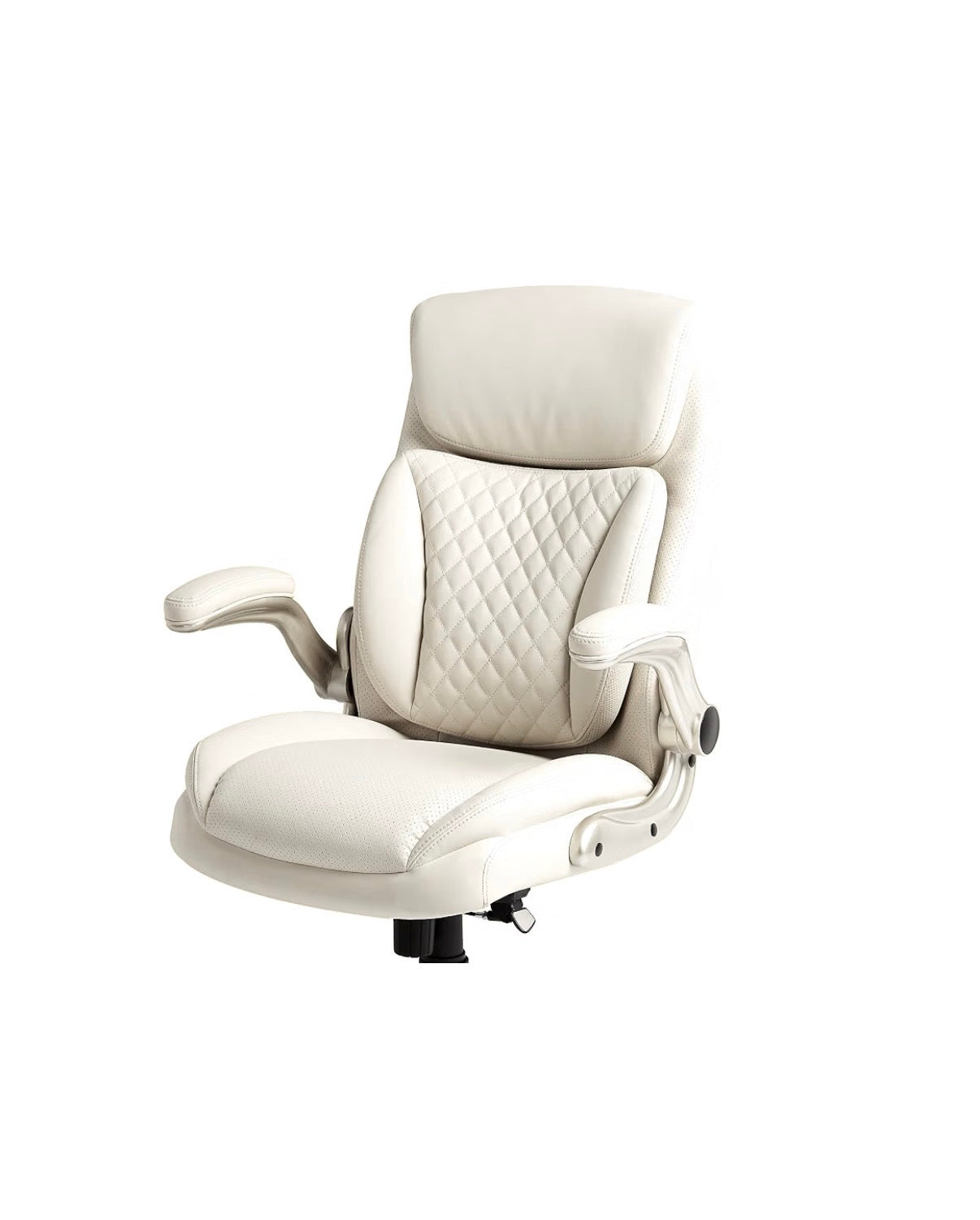 Amazon Basics Ergonomic Executive Office Desk Chair with Lumbar Support, Flip-Up Armrests, Adjustable Height (Cream Leather) (New in Box)