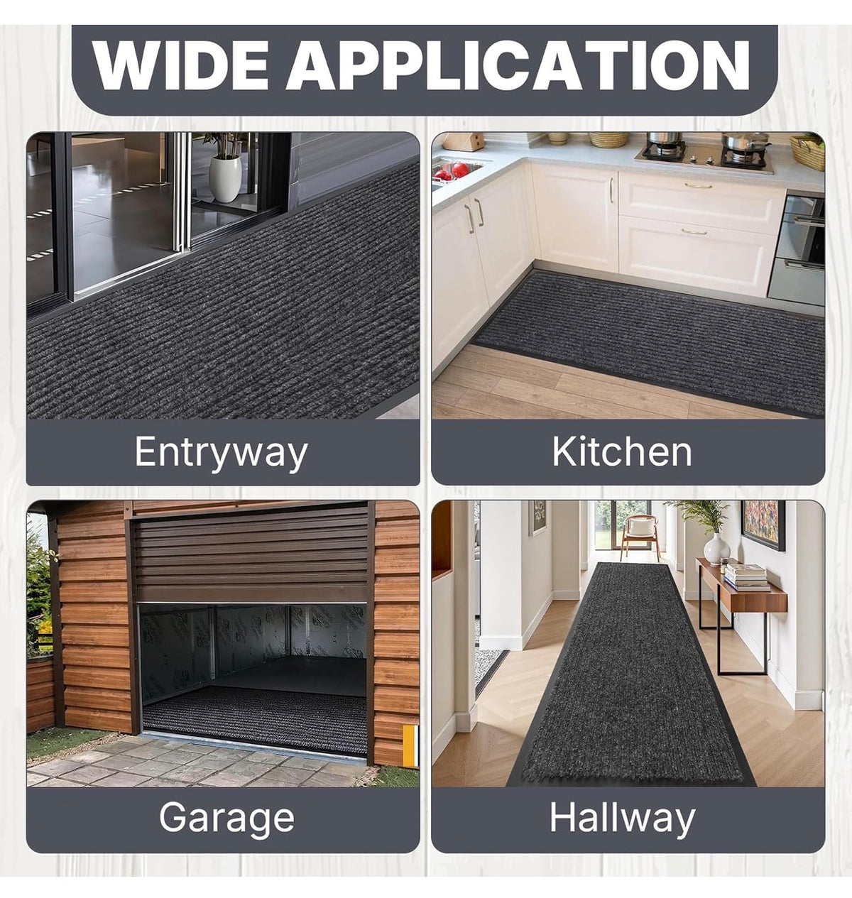 Storystore 3 Ft. X 10 Ft. Front Door Mat Heavy Duty Commercial Mat for Indoor/Outdoor Entryways, Non Slip Rubber Backing Low Profile for Entrance Home, Office, Patio & Garage (Gray) (New in Package)