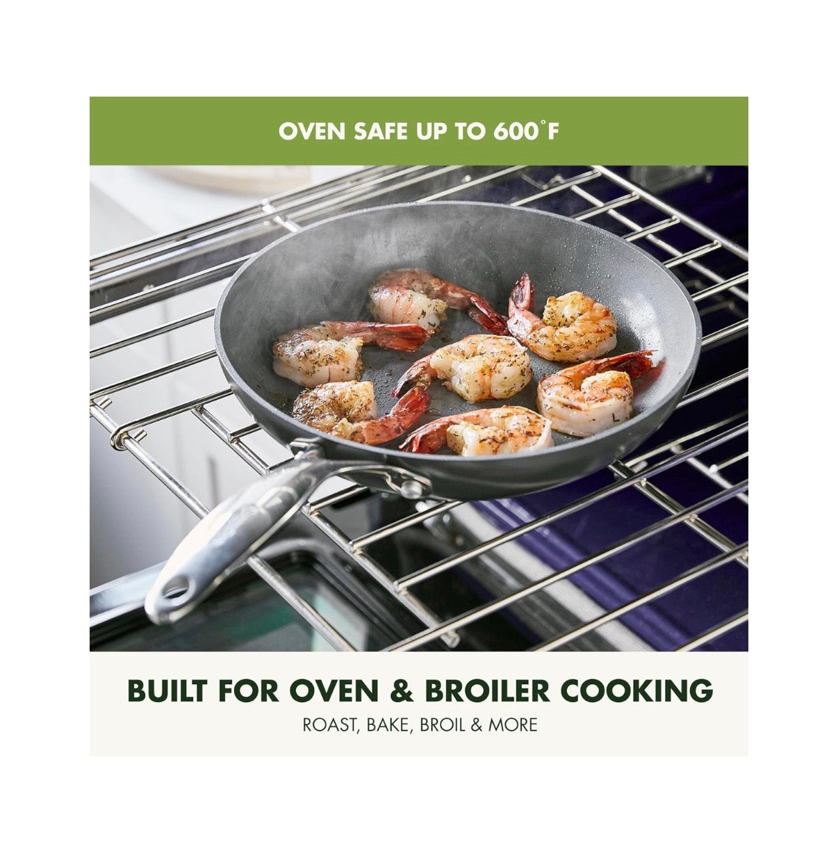 GreenPan Valencia Pro 3 Piece 8 Inch, 9.5 Inch and 11 Inch Ceramic Nonstick Skillet Set Frying Pans, PFAS-Free Nonstick, Induction Ready, All Cooktop Compatible, Hard Anodized, Dishwasher Safe and oven Safe Up to 600 Degrees Fahrenheit Safe (Gray) (New in
