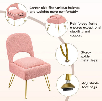 Furniliving Vanity Chair w/ Storage (Pink)