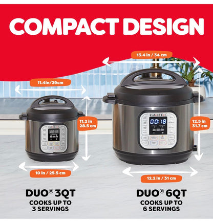 Instant Pot Duo 7-in-1 Mini Electric Pressure Cooker, Slow Rice Cooker, Steamer, Saute, Yogurt Maker, Warmer & Sterilizer Stainless Steel 3 Quart (New in Box)