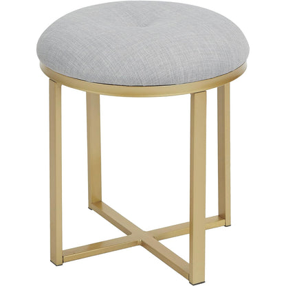 Upholstered Metal Round Vanity Seat