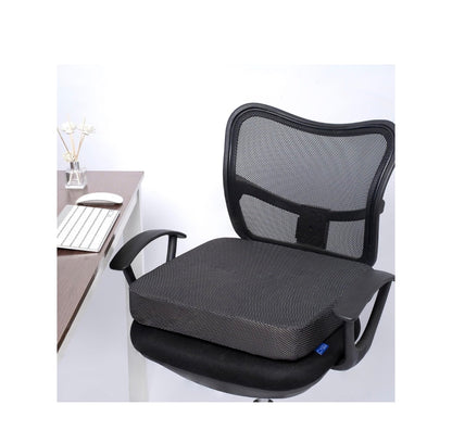 Gel Infused Memory Foam Layer Wheelchair Cushion Polyfoam Base 18 Inch X 16 Inch Seat Cushion for Wheelchair, Office Chair, Kitchen Chair - Pressure Sore and Tailbone Pain Relief (Black) (New in Box)