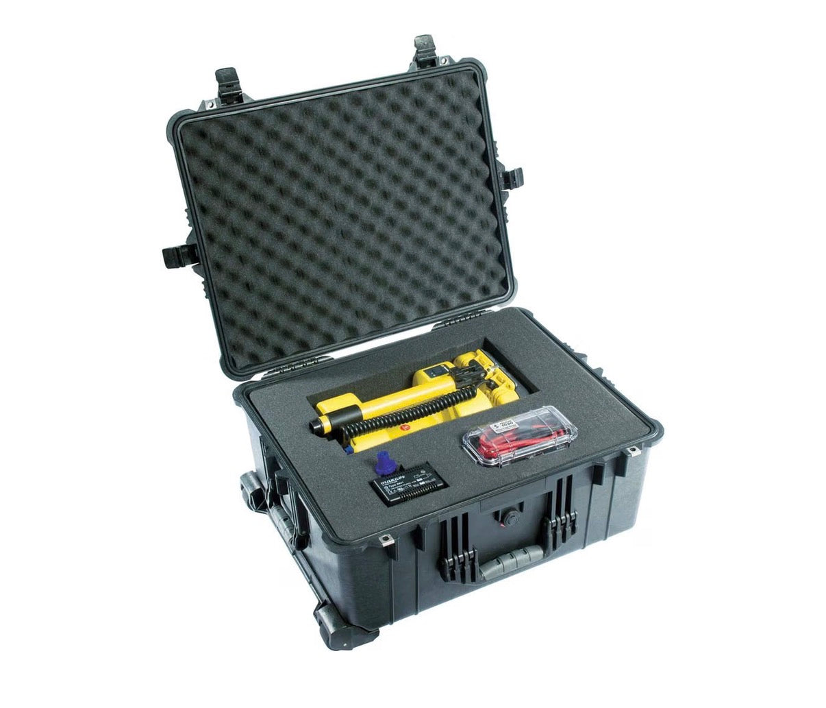 Pelican 1610 Case with Foam Water Tight Copolymer Case with Foam and Wheels for Telescopes, Camera Gear and Optics (Black) (New in Box)