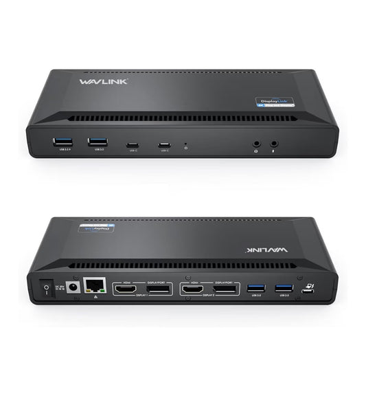 Wavlink Universal USB C Laptop Docking Station Dual Monitors with 65W Host Charging for Thunderbolt 4/3, USB-C Windows, Mac M1-M5/Macbook Neo