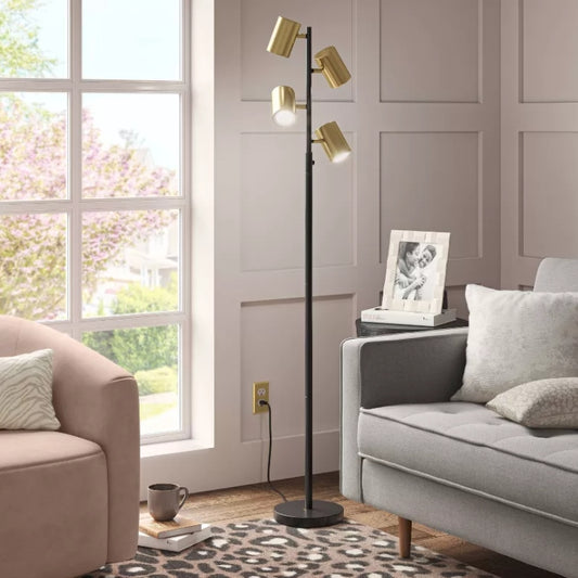 Dean Spotlight Floor Lamp Black/Brass