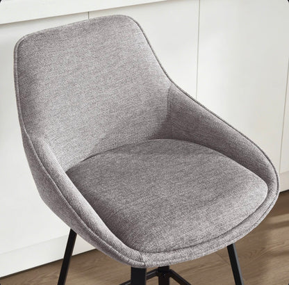 Absalom Modern 25.6 Inch Swivel Upholstered Counter Stools with Back and Metal Frame Set of Two (New in Box)