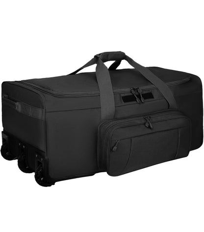120L 3 Wheel Rolling Duffle Bag Heavy Duty Military Deployment Bag, Durable Wheeled Duffle Luggage for Travel, Camping & Outdoor Adventures Black (New in Package)
