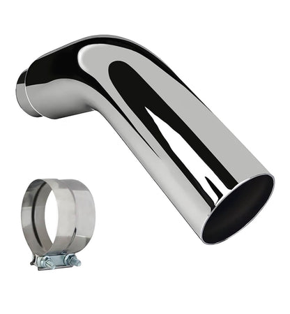 Universal 4 Inch to 6 Inch Exhaust Elbow Pipe with Steel Clamp Silver Chrome or Black Painted for Car, Truck & Diesel (New in Box)