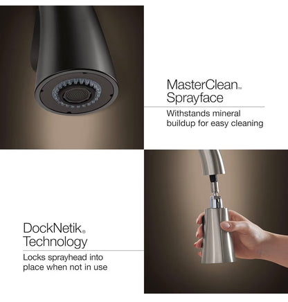 Kohler Crue Pull Down Kitchen Faucet, Pull Down Sprayer (Vibrant Brushed Modern Brass) (New in Box)